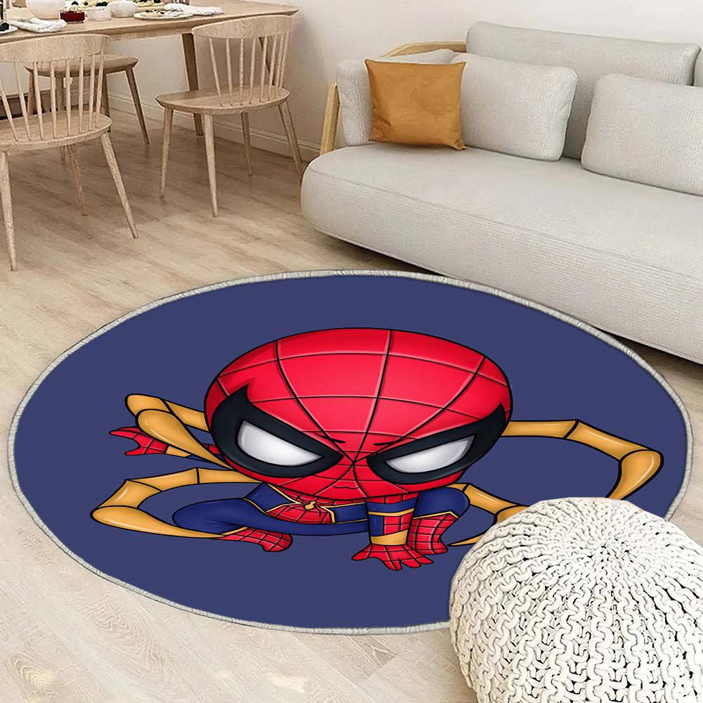 Tapis Spider-Man Chibi - Rond Rare, Doux, Livraison Gratuite
