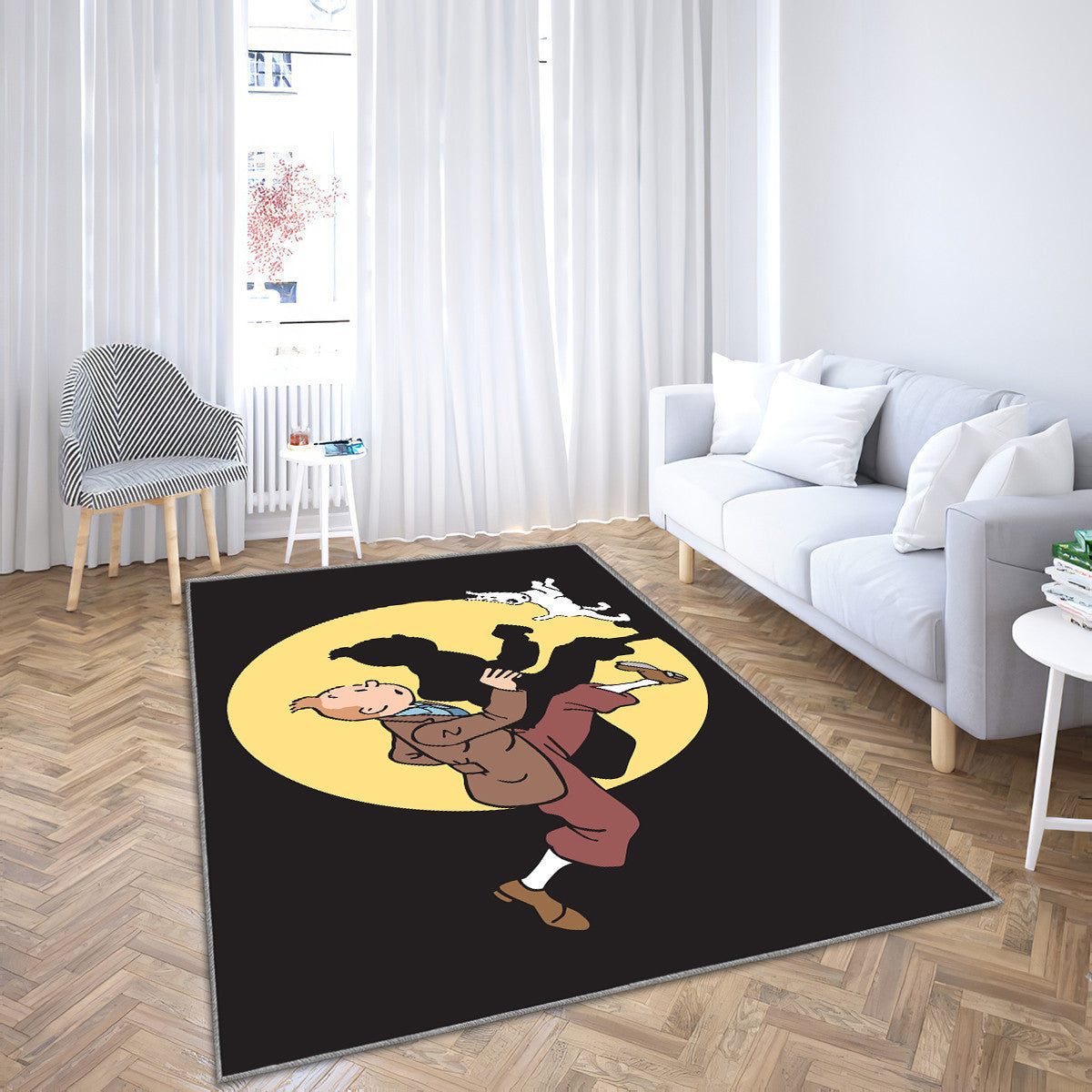 Tapis Milou Tintin - Blanc Rare, Doux, Livraison Gratuite