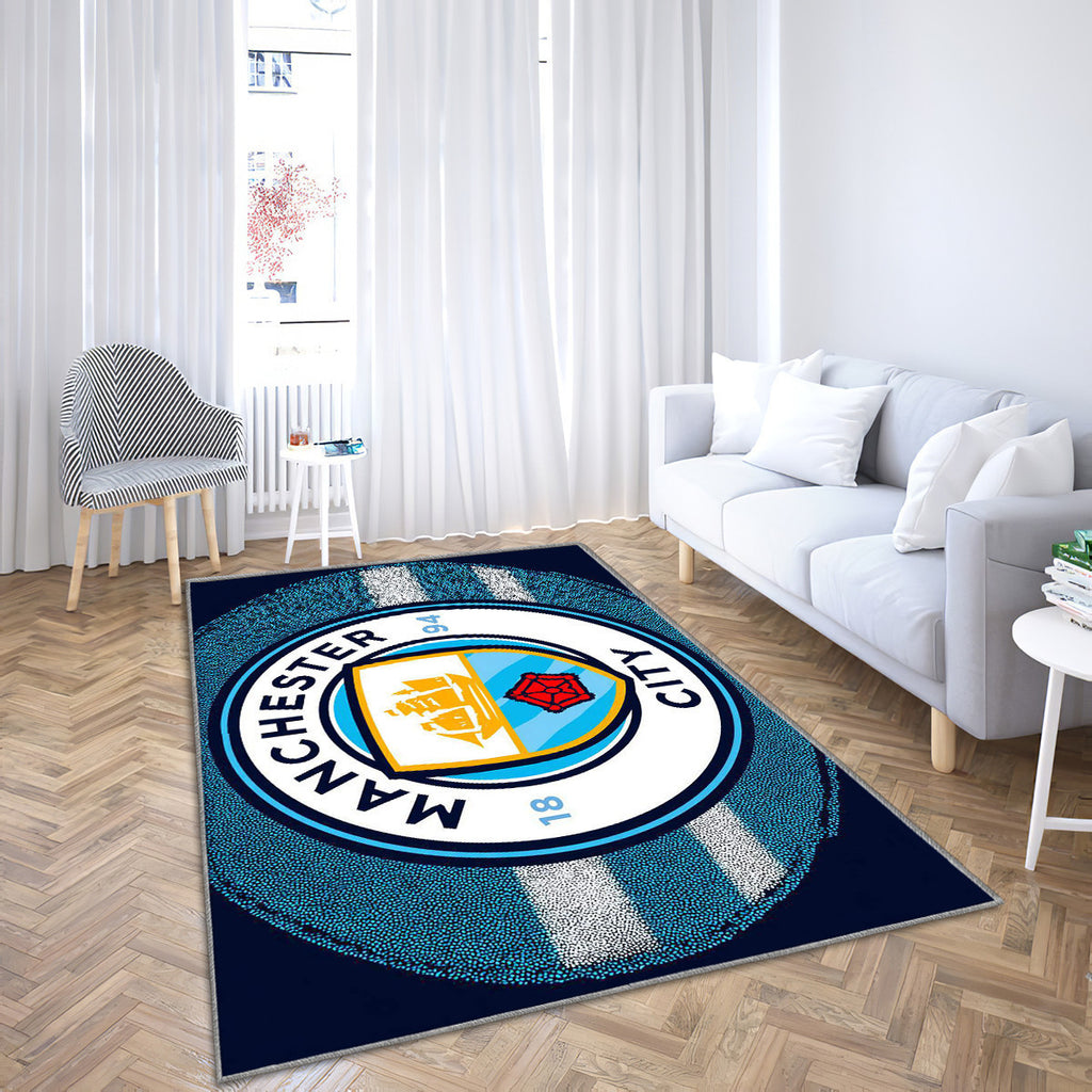 Tapis Manchester City Épuré Logo pour supporters – faites entrer l’ambiance du stade dans le salon
