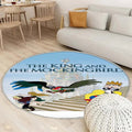 Tapis Roi et Oiseau Moqueur - Rond Rare, Doux, Livraison Gratuite