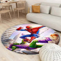 Tapis Spiderman Bouffon Vert 04 - Rond Rare, Doux, Livraison Gratuite