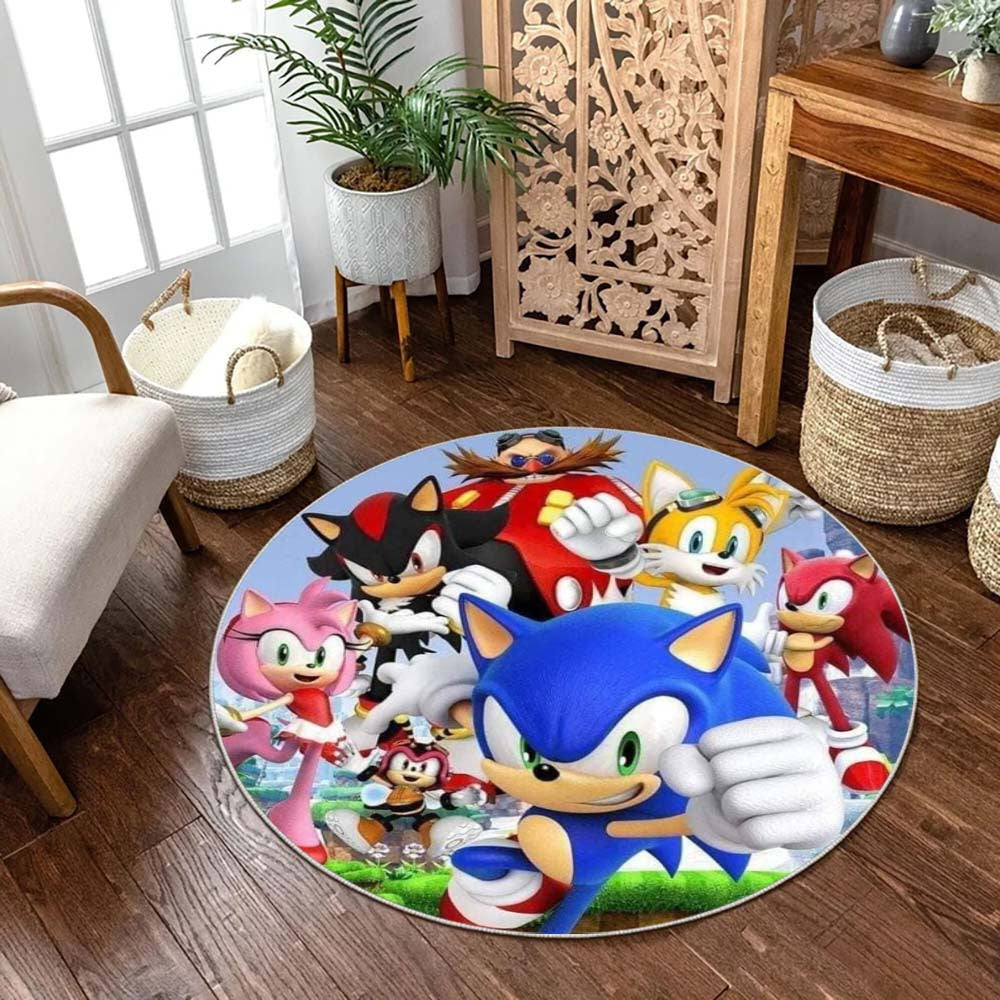 Tapis Sonic the Hedgehog - Rond Rare, Doux, Livraison Gratuite