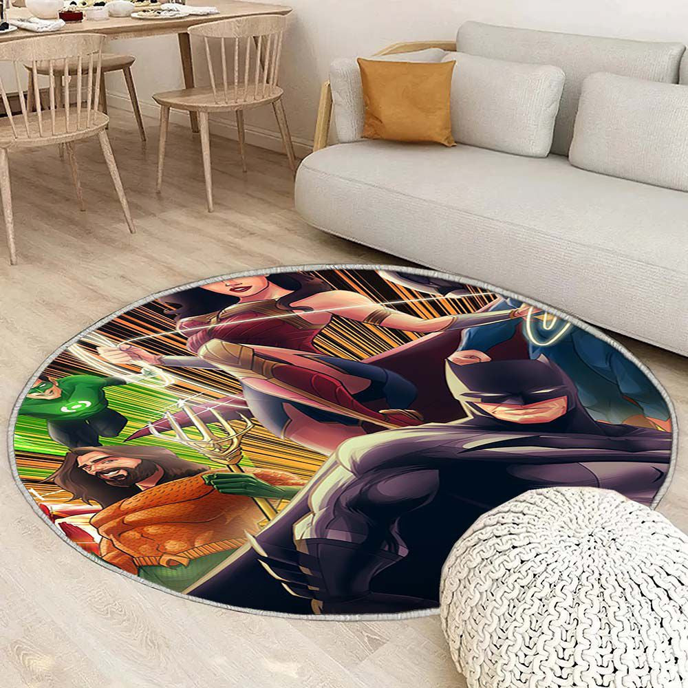 Tapis Batman Lanterne Verte - Rond Rare, Doux, Livraison Gratuite