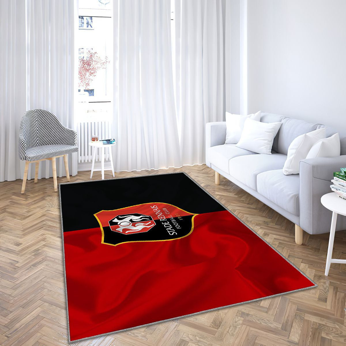 Tapis Stade Rennais - Ligue 1 Unique, Doux, Livraison Gratuite