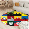 Tapis Logos Super-héros - Rond Rare, Doux, Livraison Gratuite