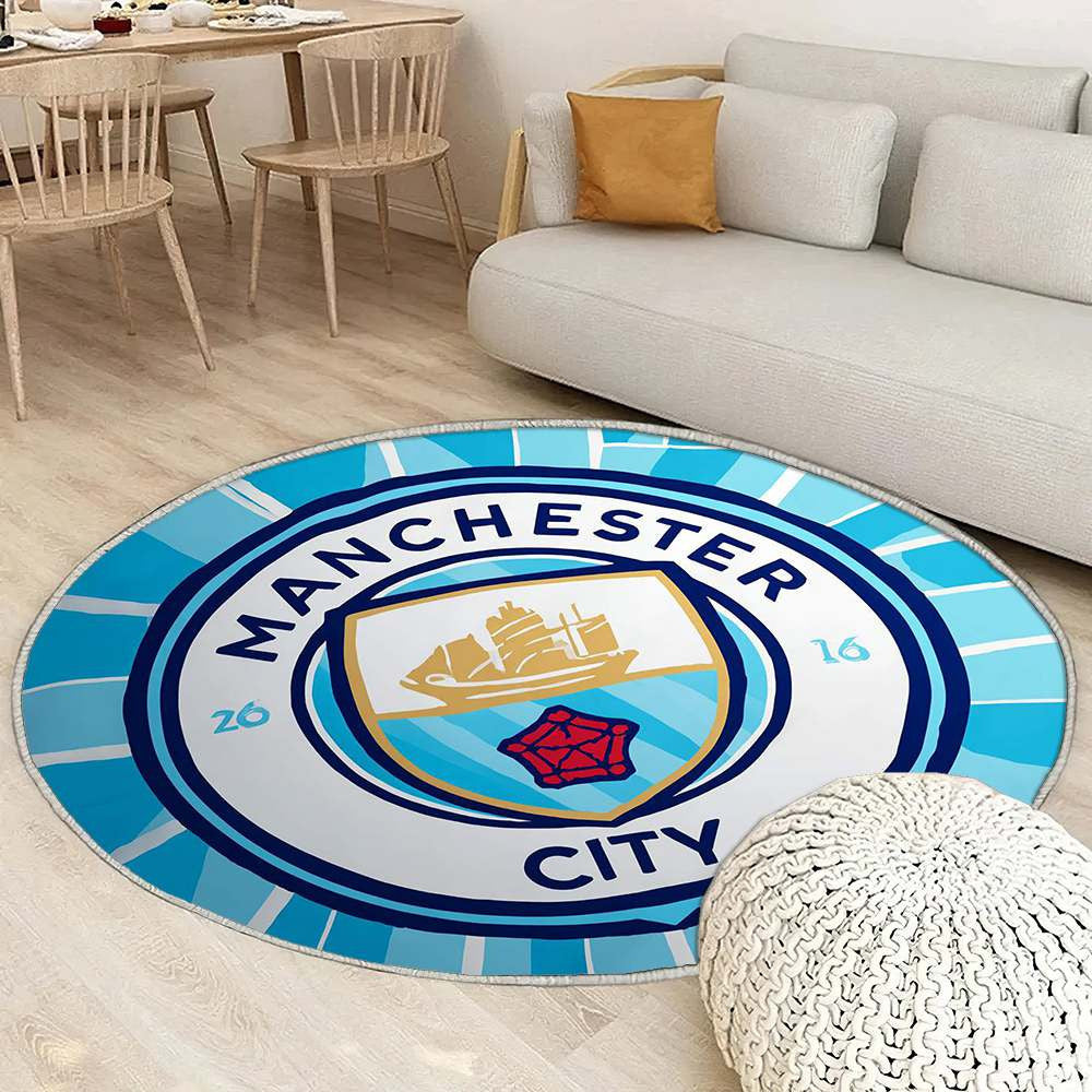 Tapis Manchester City Moderne Élégant Logo pour supporters – faites entrer l’ambiance du stade dans le salon