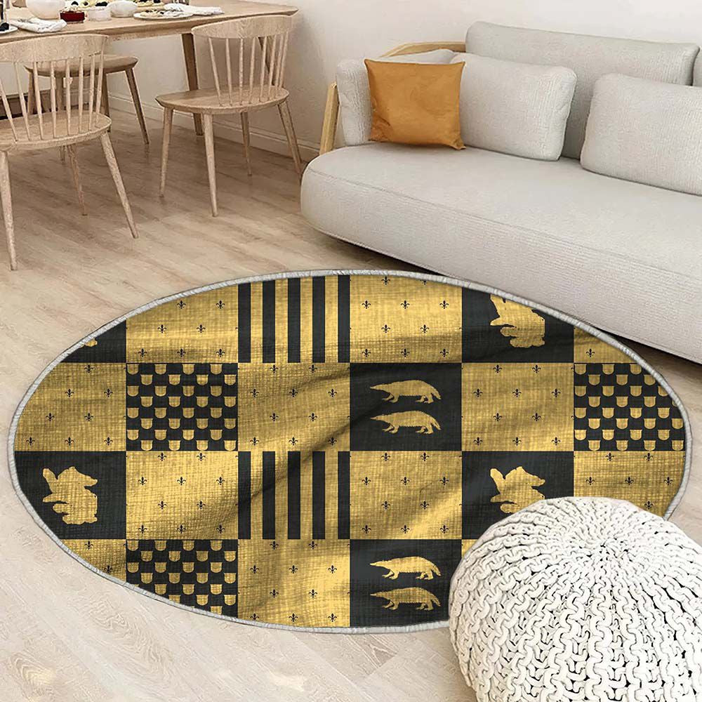 Tapis Poufsouffle Harry Potter 26 - Rond Rare, Doux, Livraison Gratuite