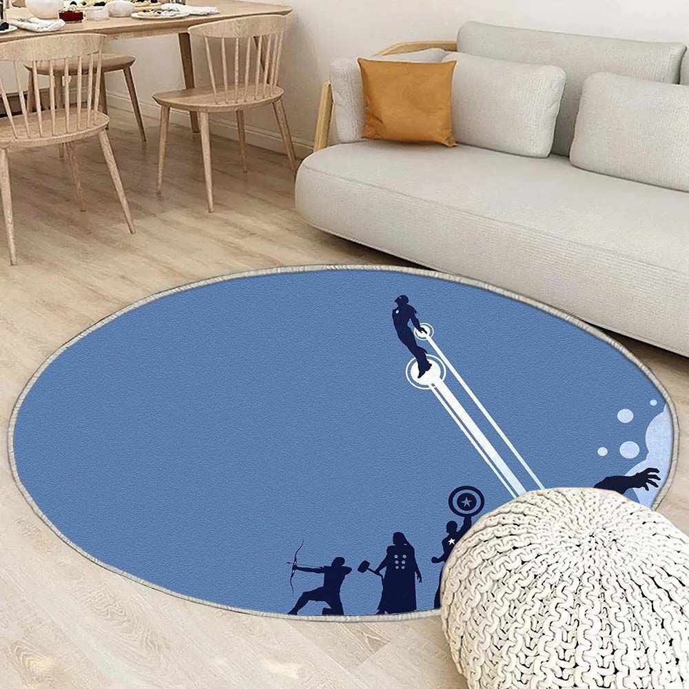 Tapis Minimalisme Marvel - Rond Rare, Doux, Livraison Gratuite