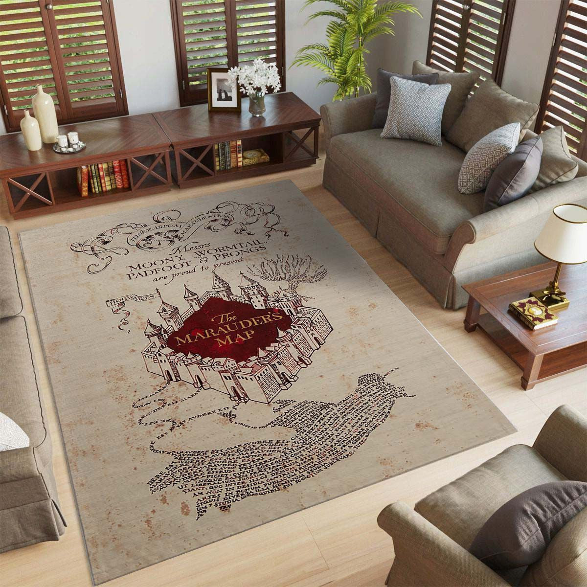 Tapis Harry Potter Maraudeurs - Carte Rare, Doux, Livraison Gratuite
