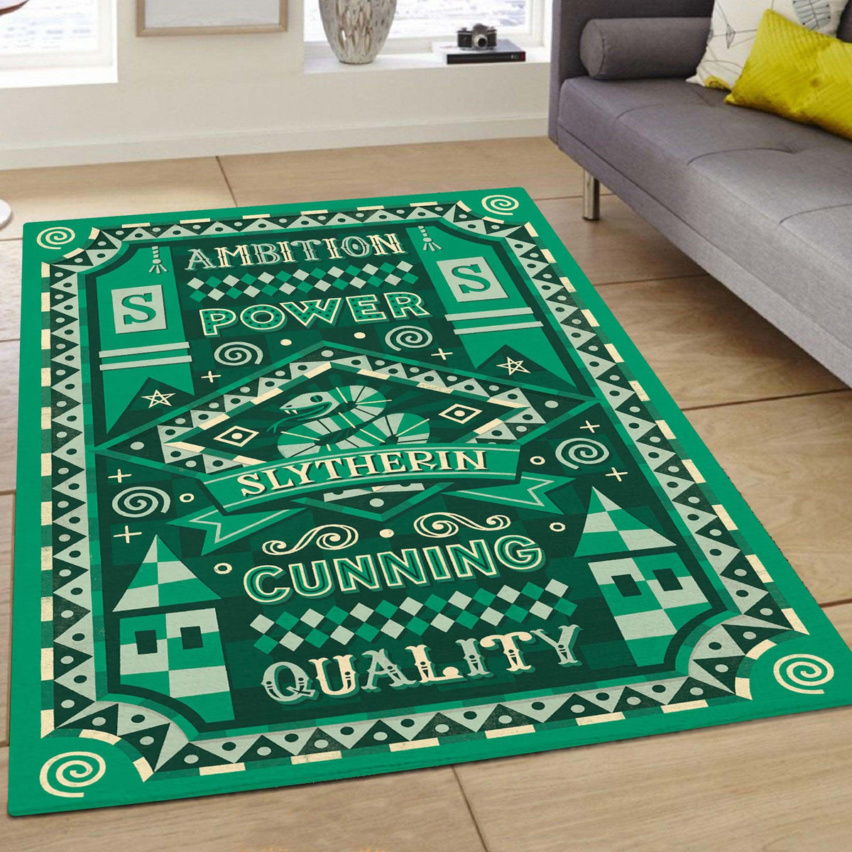 Tapis Serpentard Harry Potter - Vert Rare, Doux, Livraison Gratuite