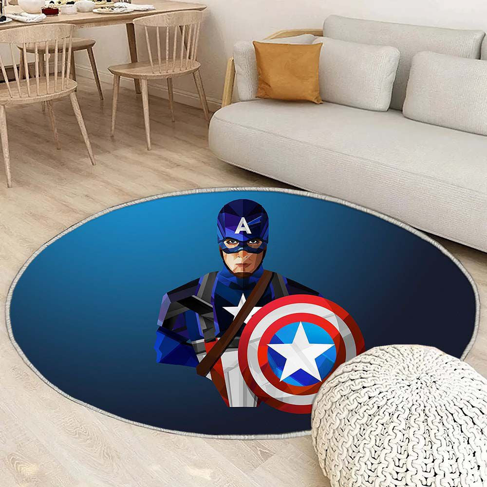 Tapis Bouclier Captain America 10 - Rond Rare, Doux, Livraison Gratuite