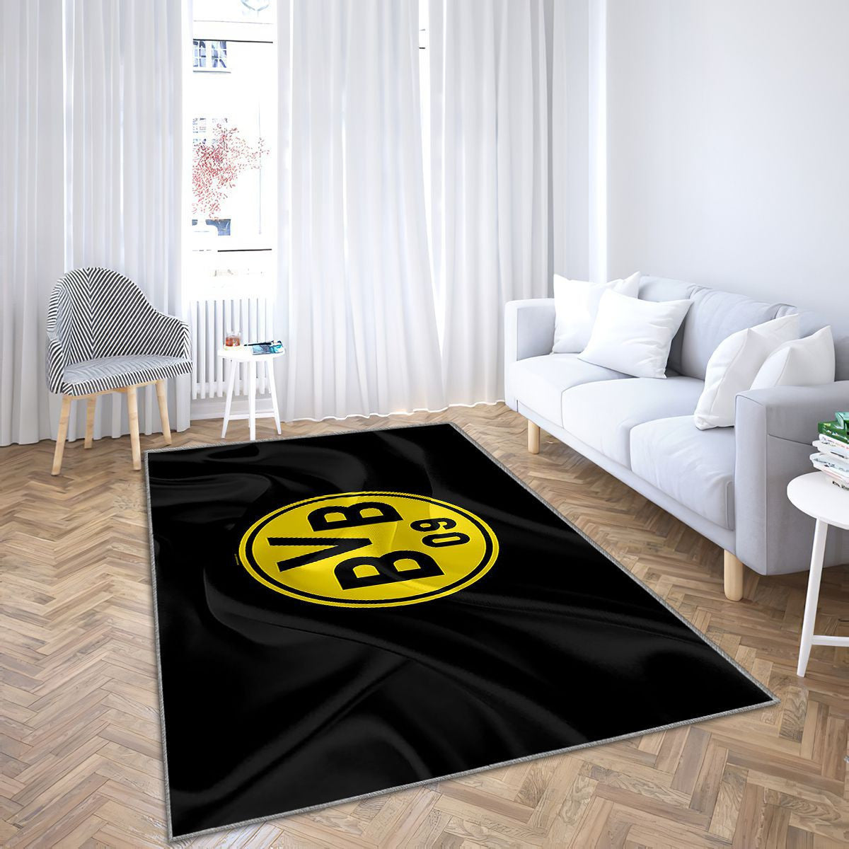 Tapis Borussia Dortmund Logo - Jaune Rare, Doux, Livraison Gratuite