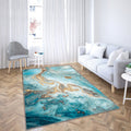 Tapis Marbre Turquoise - Paillettes Rare, Maison, Livraison Gratuite