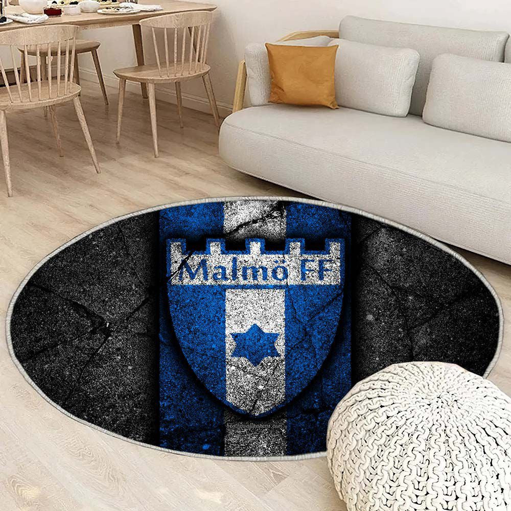Tapis Malmö FF 2 - Rond Rare, Doux, Livraison Gratuite