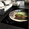 Tapis Bébé Yoda Lune - Vert Rare, Doux, Livraison Gratuite