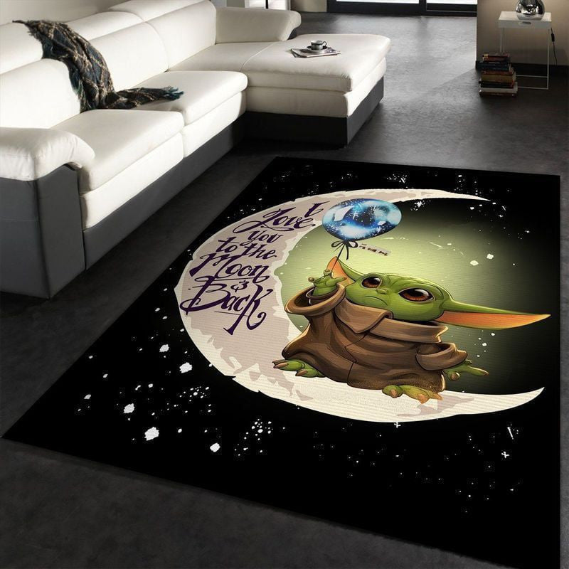 Tapis Bébé Yoda Lune - Vert Rare, Doux, Livraison Gratuite