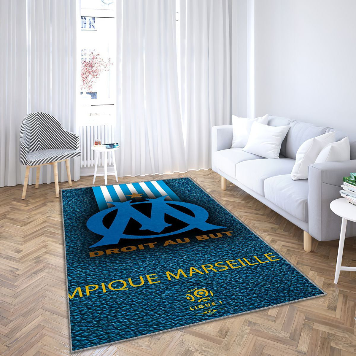 Tapis Mpique Marseille - Bleu Rare, Doux, Livraison Gratuite