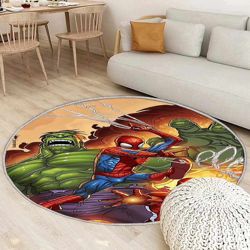Tapis Hulk Spider-Man - Rond Rare, Doux, Livraison Gratuite