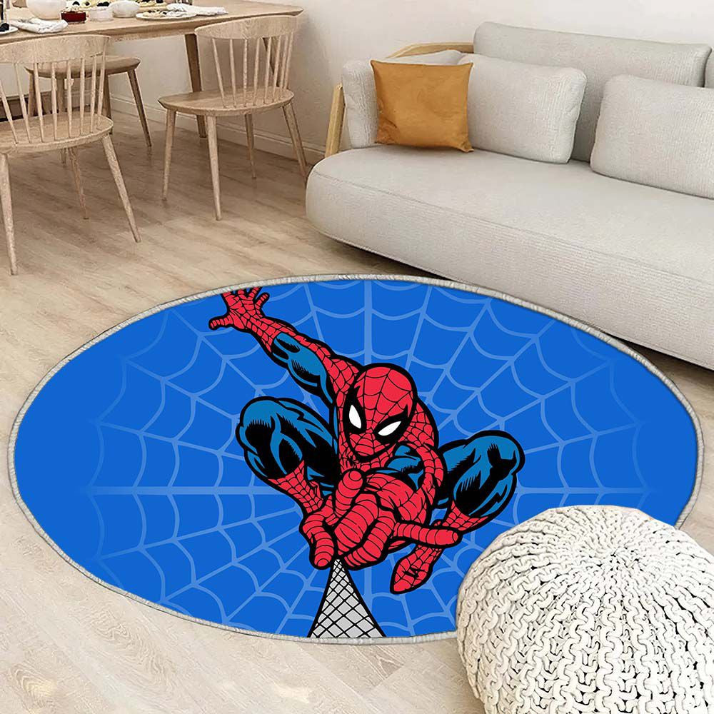 Tapis Homme Araignée 01 - Rond Rare, Doux, Livraison Gratuite