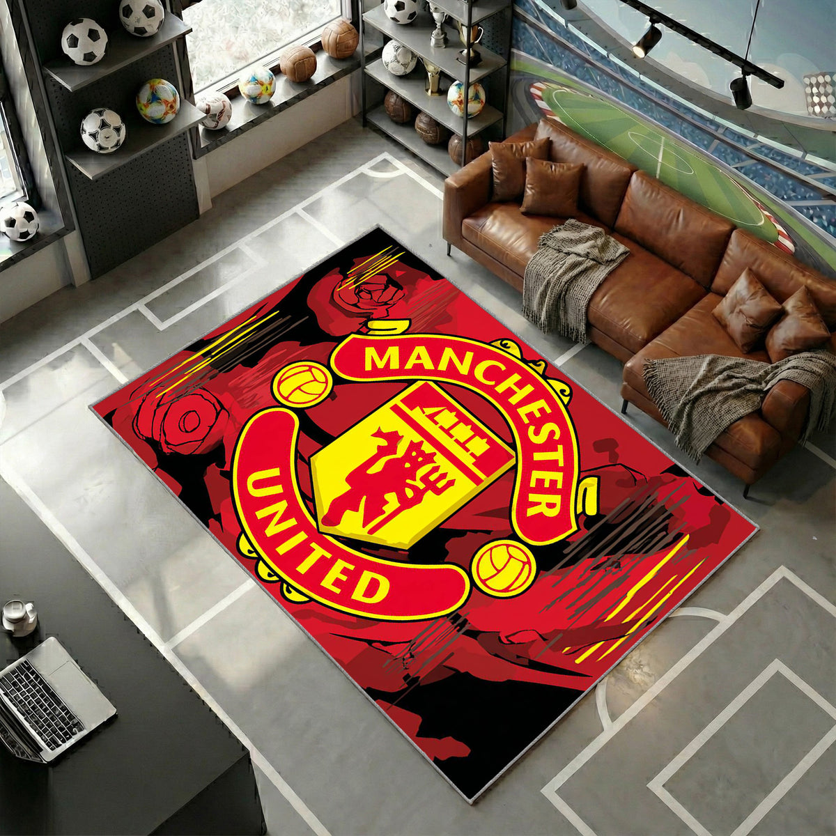 Manchester United Rouge Abstrait
