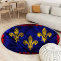 Tapis Drapeaux Médiévaux Français 3 - Rond Rare, Doux, Livraison Gratuite