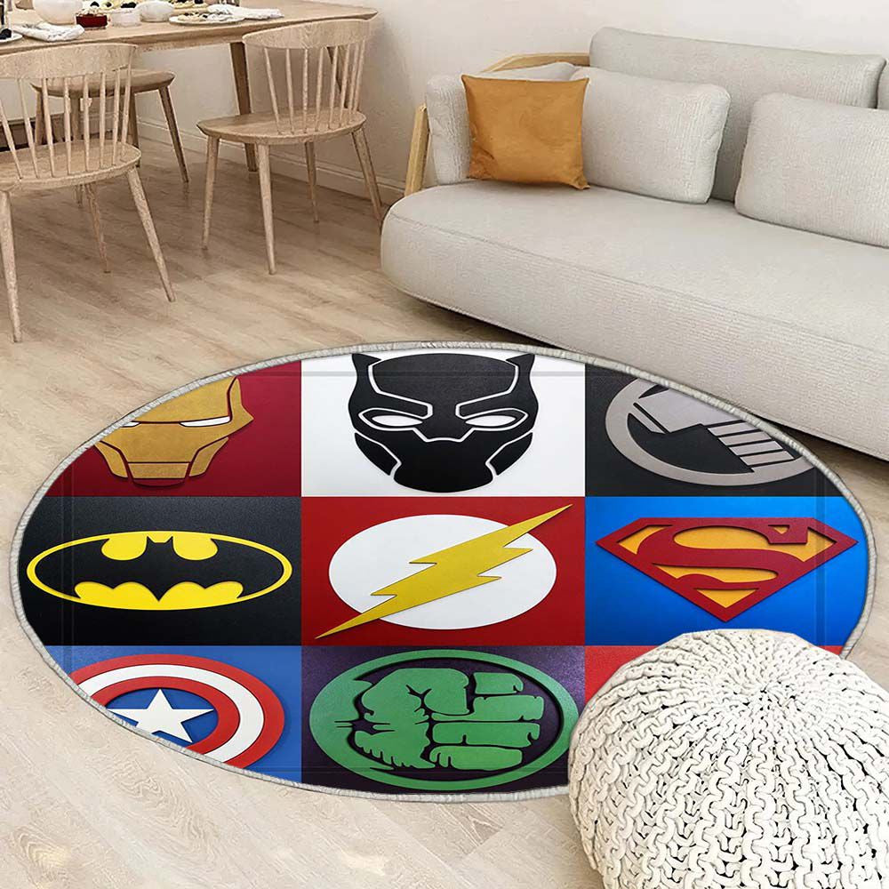 Tapis Souper des Vengeurs 1 - Rond Rare, Doux, Livraison Gratuite
