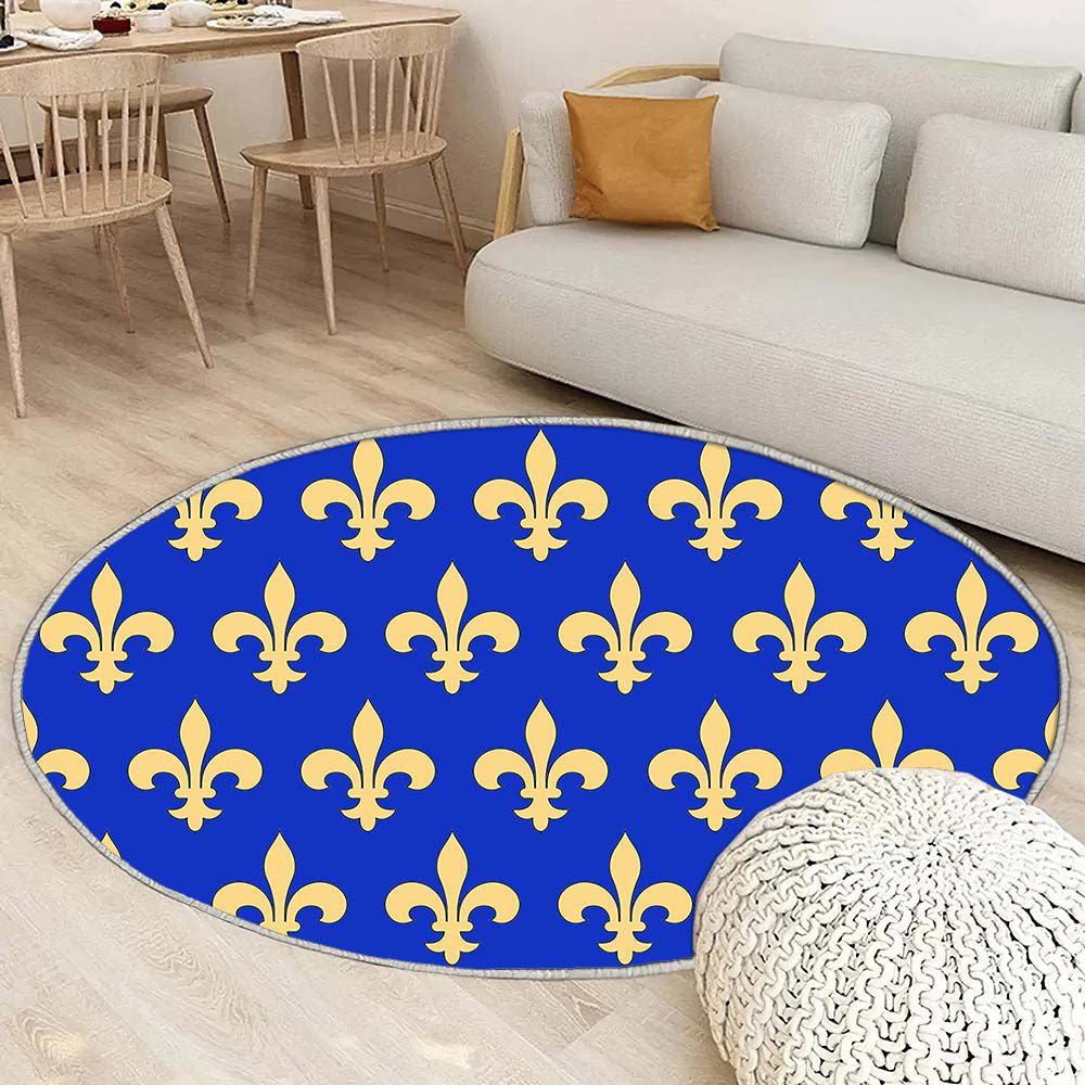 Tapis Motifs Victoriens - Rond Rare, Doux, Livraison Gratuite