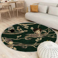 Tapis Arbre Généalogique Noir - Rond Rare, Doux, Livraison Gratuite