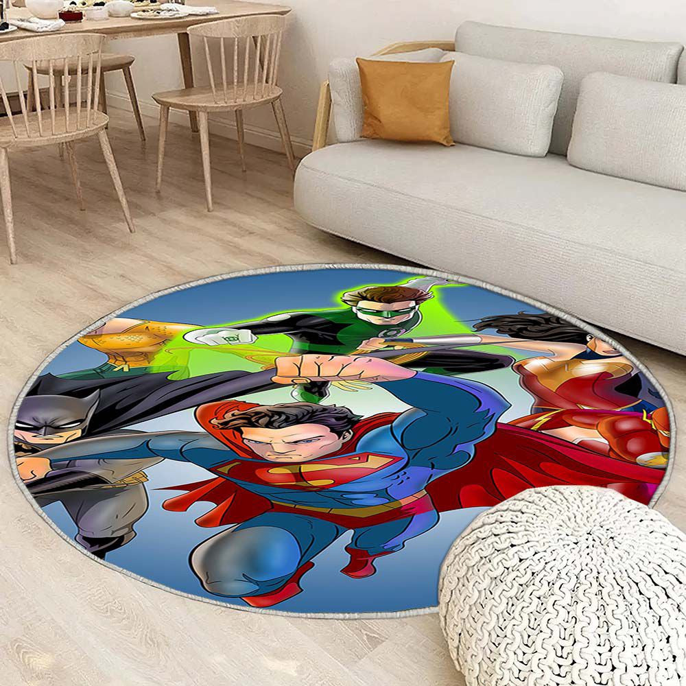 Tapis Ligue des Justiciers Mary - Rond Rare, Doux, Livraison Gratuite