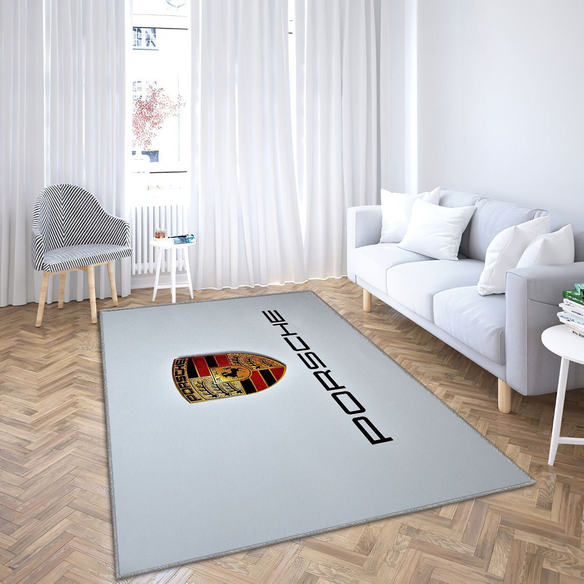 Tapis Écusson Porsche - Noir Rare, Doux, Livraison Gratuite