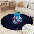 Tapis RC Strasbourg FC - Rond Rare, Doux, Livraison Gratuite