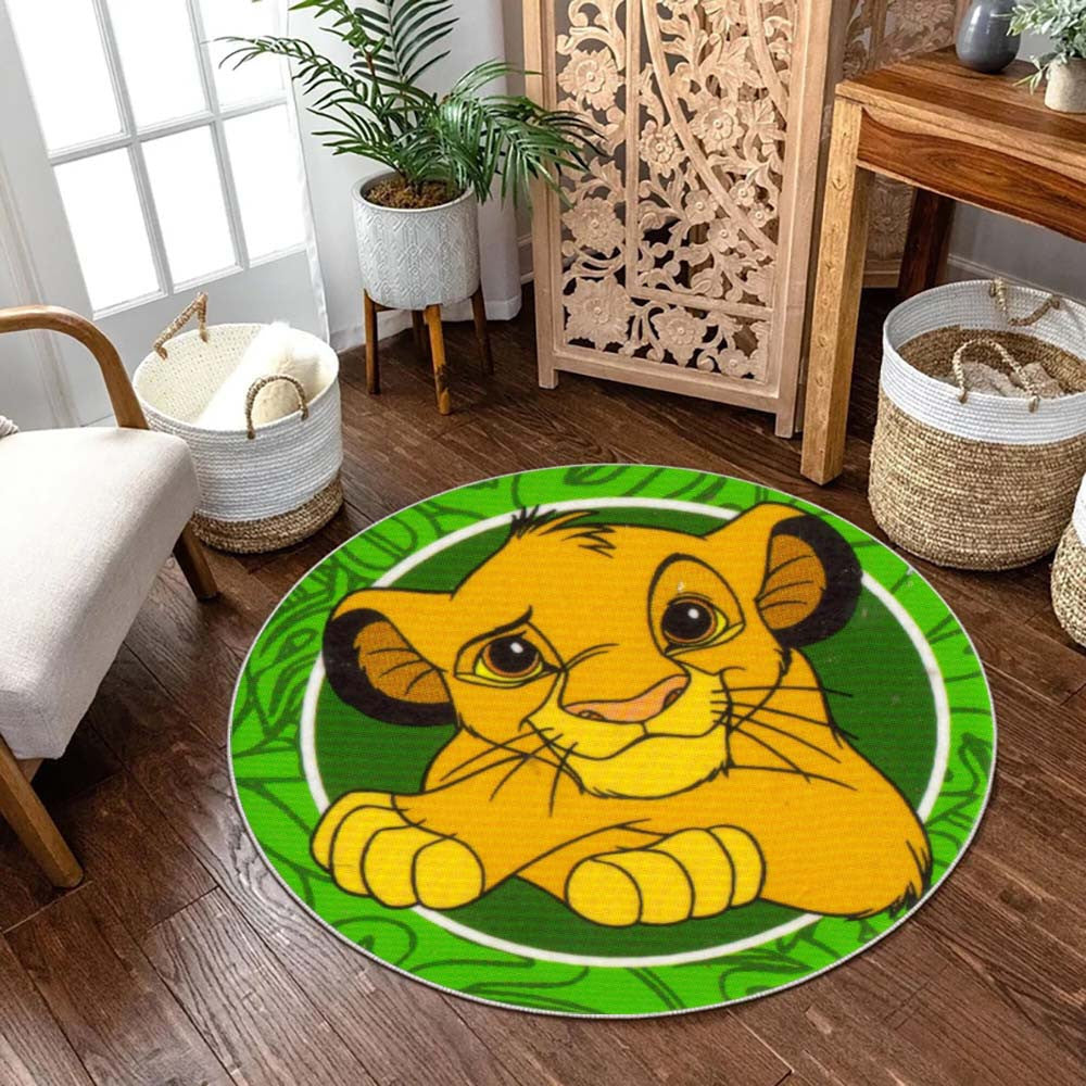 Tapis Roi Lion Simba 101 - Rond Rare, Doux, Livraison Gratuite