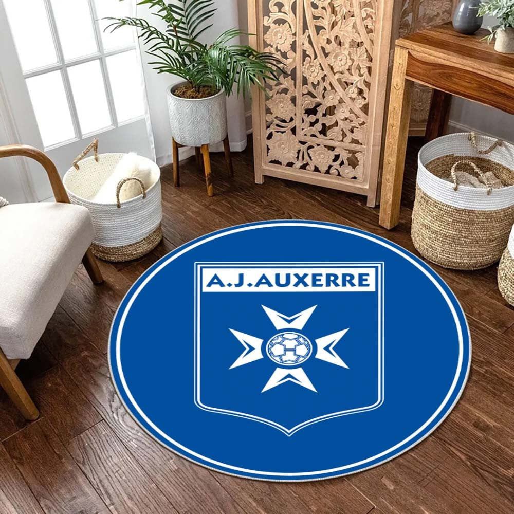 Tapis AJ Auxerre - Rond Rare, Doux, Livraison Gratuite
