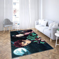 Tapis Tanjiro et Nezuko - Rouge Rare, Doux, Livraison Gratuite