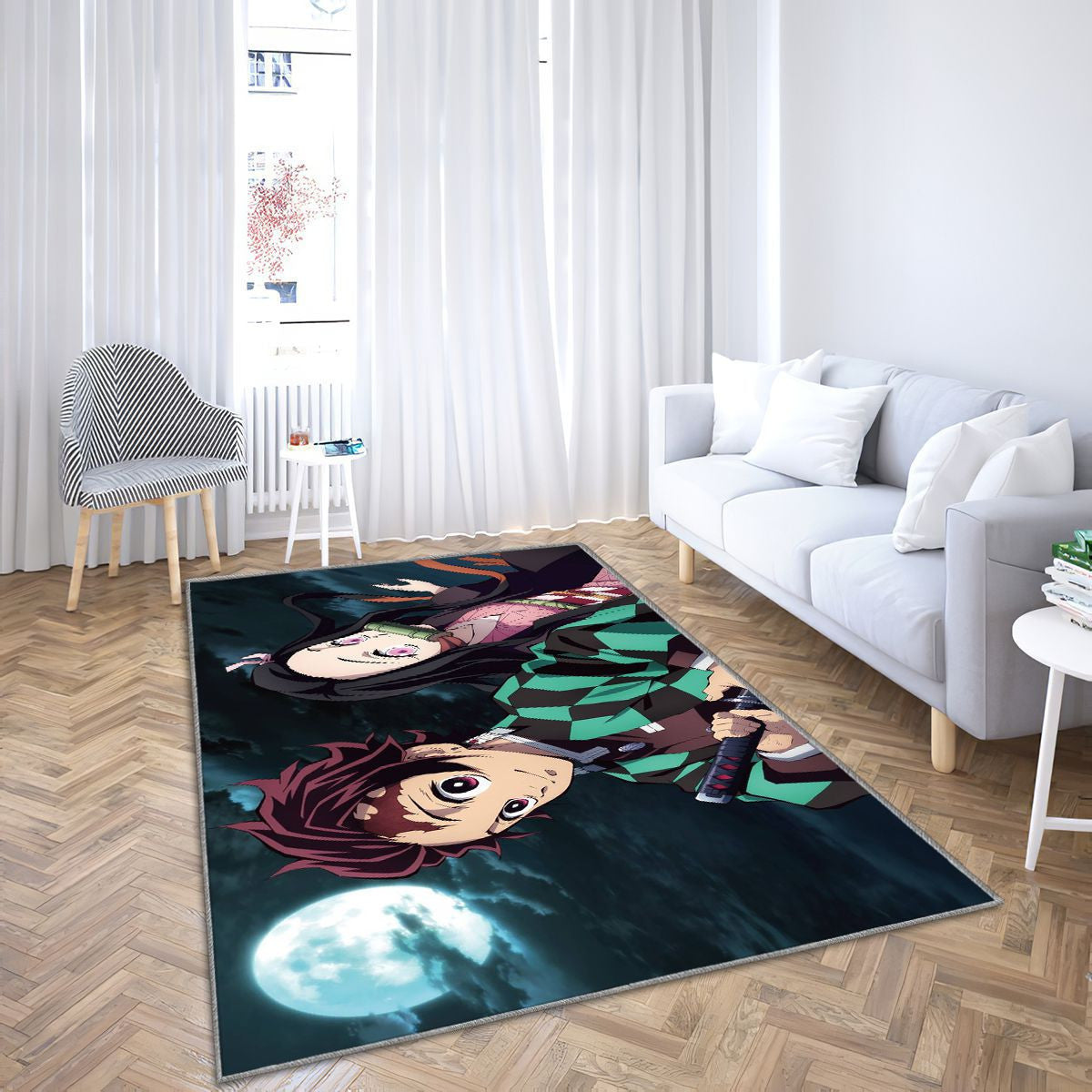 Tapis Tanjiro et Nezuko - Rouge Rare, Doux, Livraison Gratuite