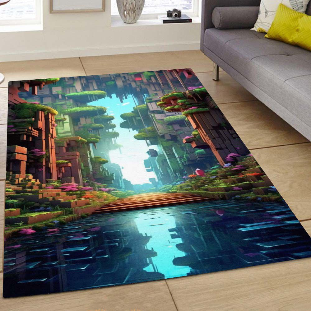Tapis Minecraft Personnages - Pixel Rare, Doux, Livraison Gratuite
