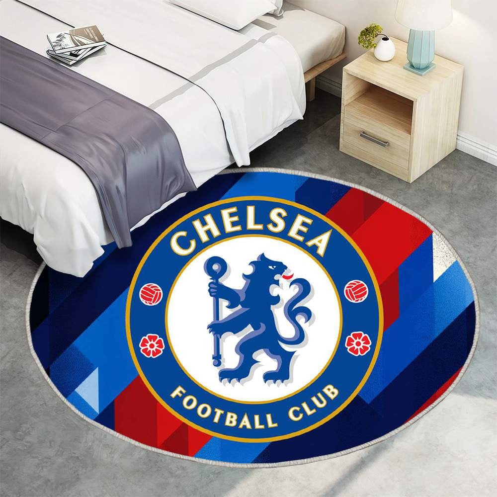 Tapis supporter Chelsea football Club Moderne Géométrique Bleu Royal Unique – affirmez vos couleurs dans la chambre
