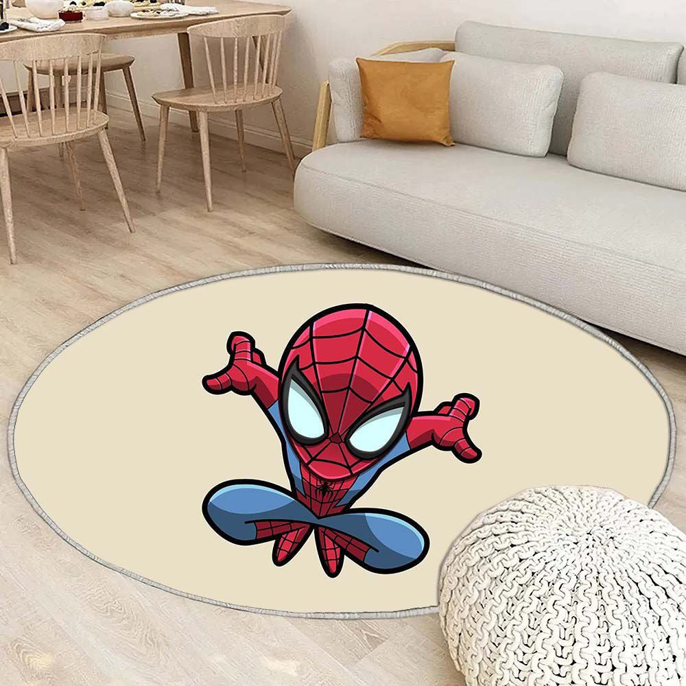 Tapis Spider-Man Chibi 2 - Rond Rare, Doux, Livraison Gratuite