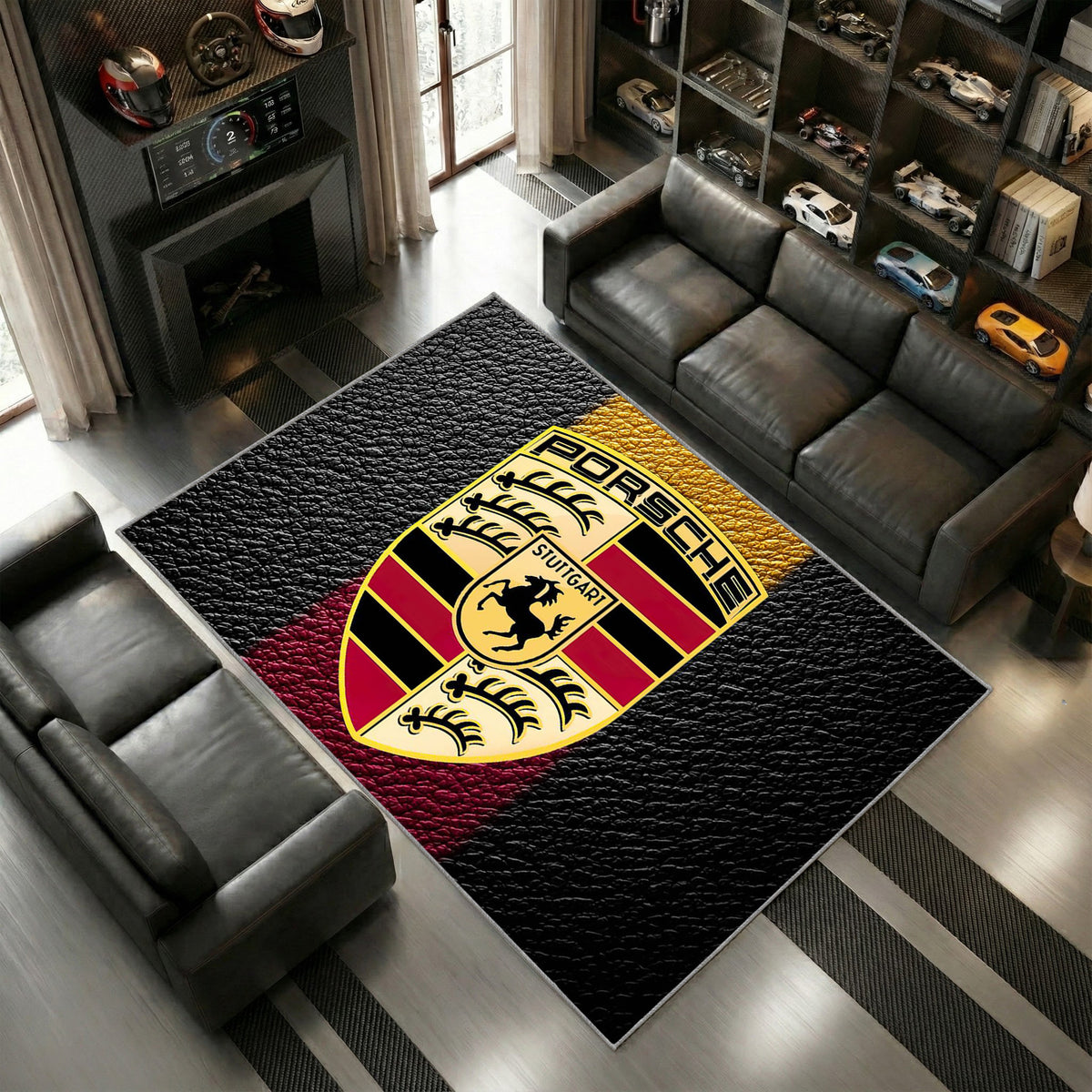 Logo Porsche Rouge Rendu 4