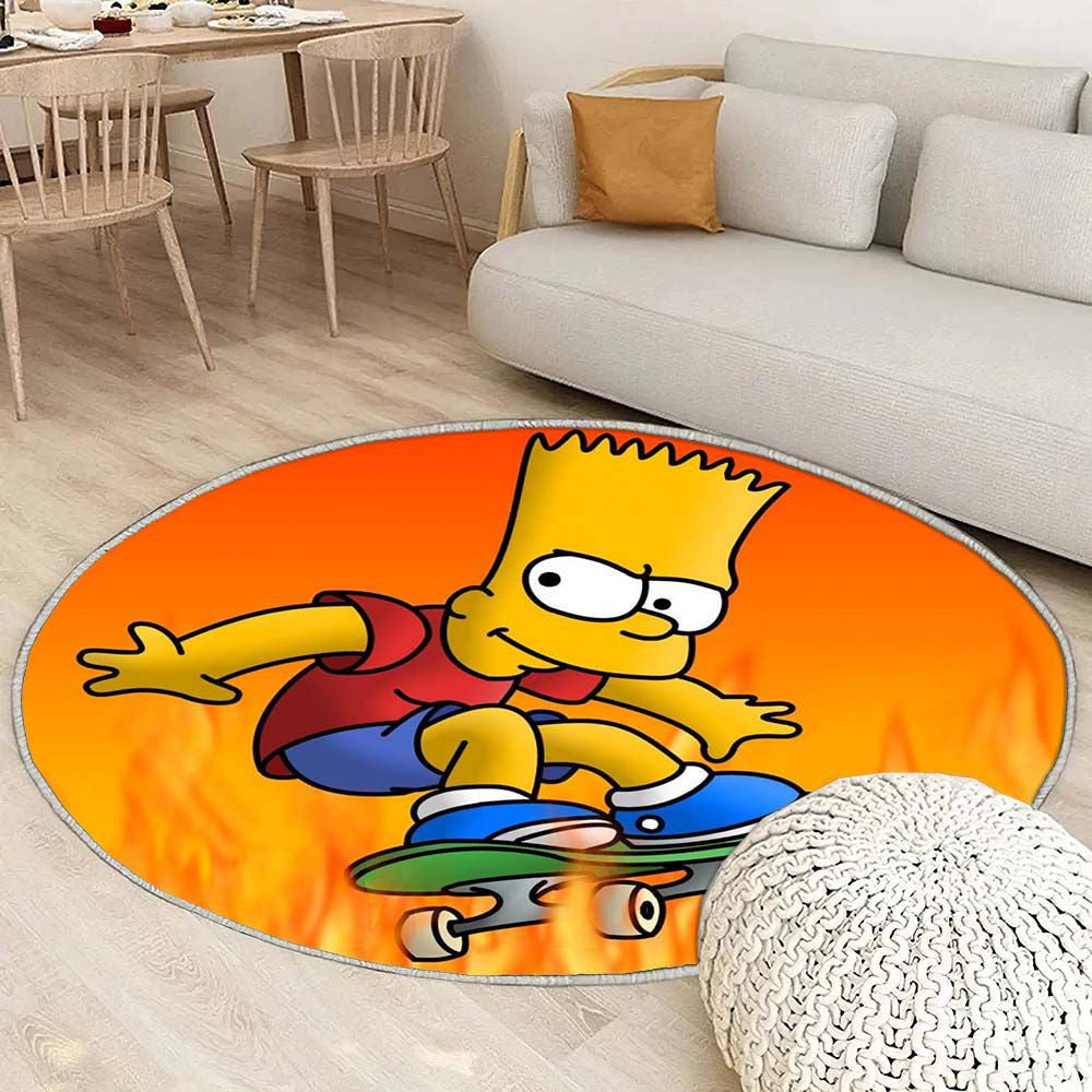 Tapis Bart Simpson 1 - Rond Rare, Doux, Livraison Gratuite