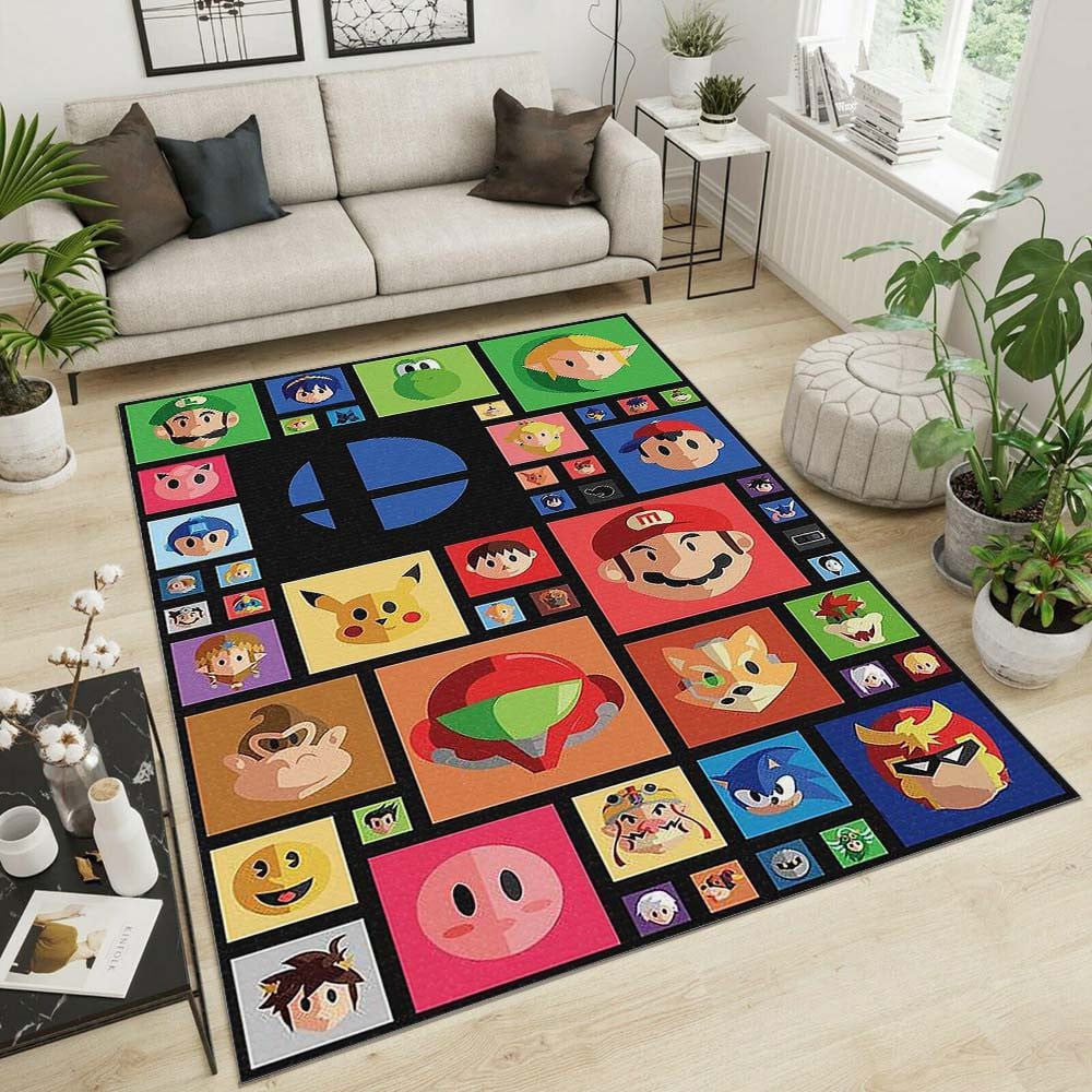 Tapis Nintendo Personnages - Jeu Rare, Doux, Livraison Gratuite