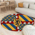 Tapis Drapeaux Médiévaux Français - Rond Rare, Doux, Livraison Gratuite