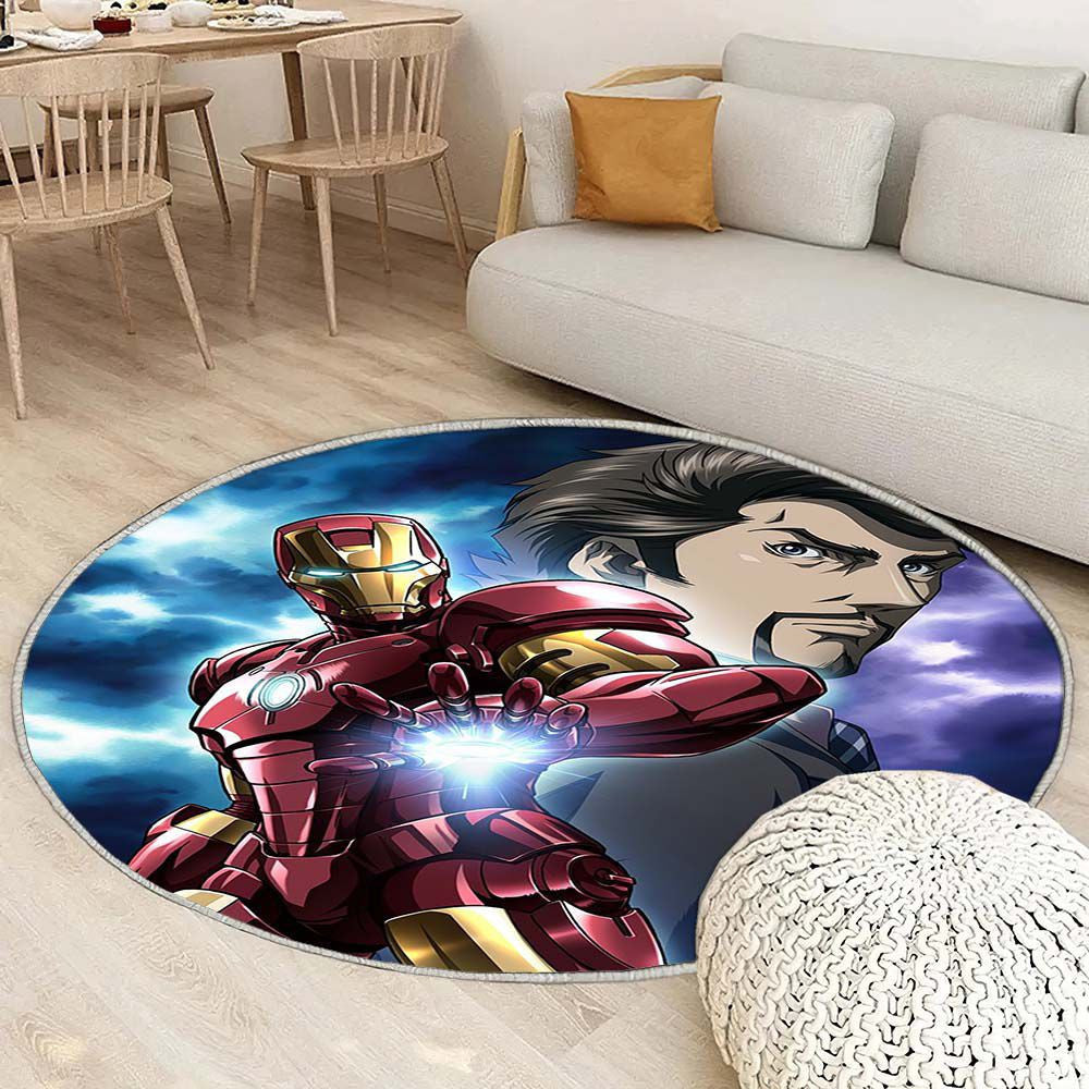 Tapis Anime Iron Man - Rond Rare, Doux, Livraison Gratuite