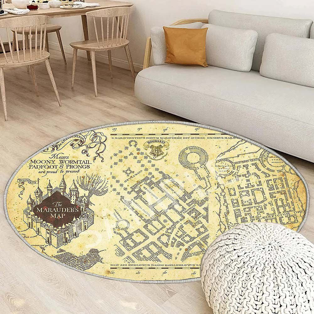 Tapis Carte 2 Poudlard - Rond Rare, Doux, Livraison Gratuite