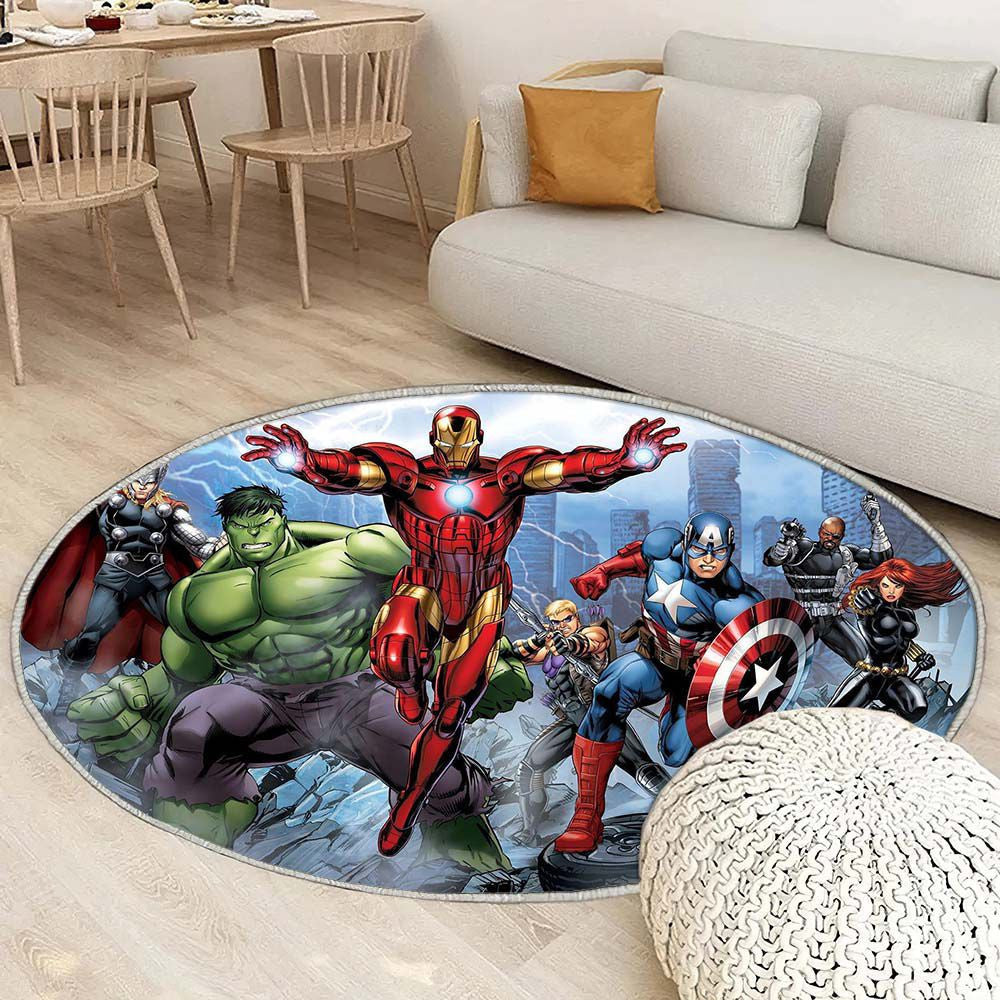 Tapis Vengadores Marvel - Rond Rare, Doux, Livraison Gratuite