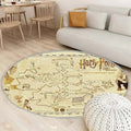 Tapis Carte des Maraudeurs - Rond Rare, Doux, Livraison Gratuite
