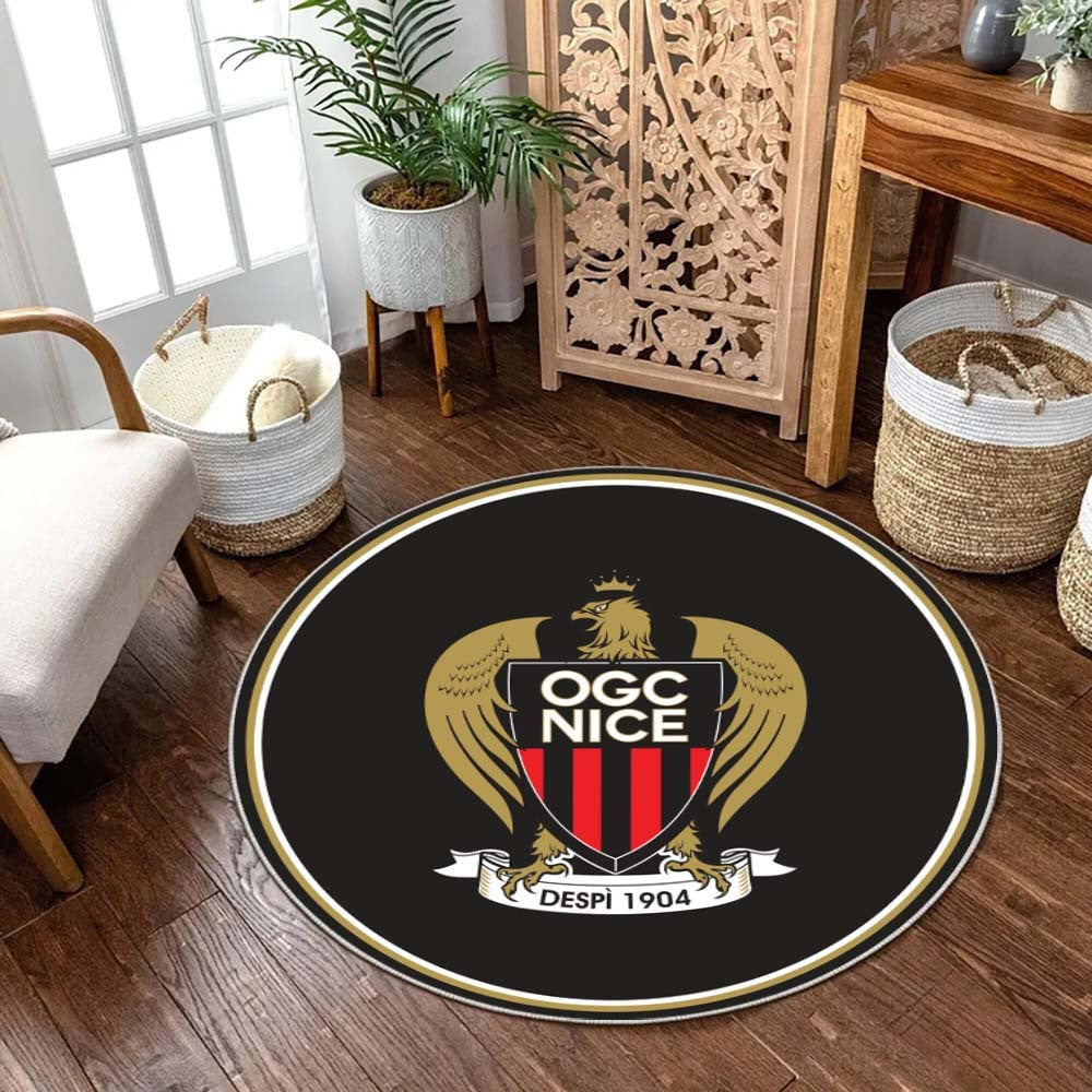 Tapis OGC Nice - Rond Rare, Doux, Livraison Gratuite