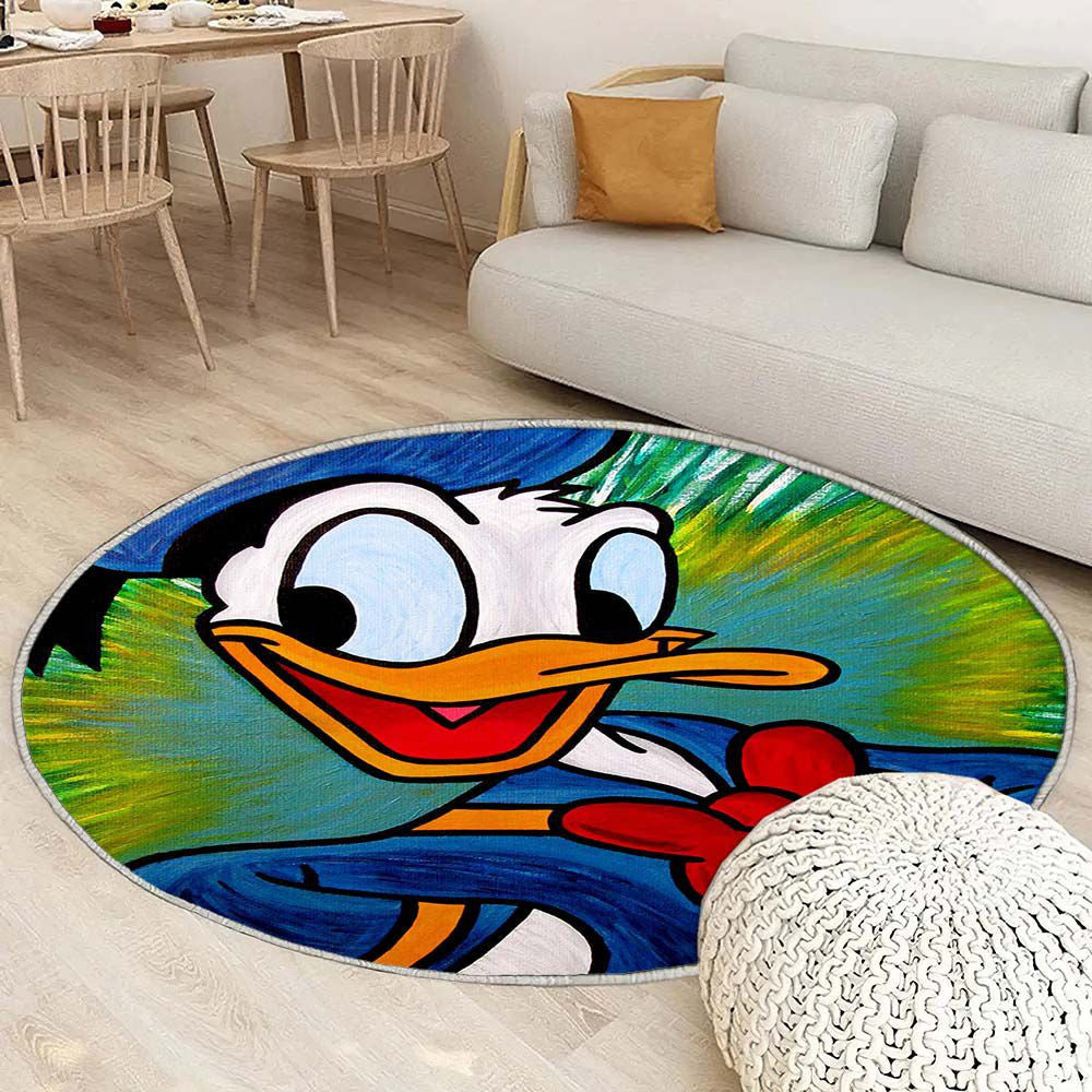 Tapis Donald Canard Art - Rond Rare, Doux, Livraison Gratuite