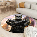 Tapis Panthère Noire Art - Rond Rare, Doux, Livraison Gratuite