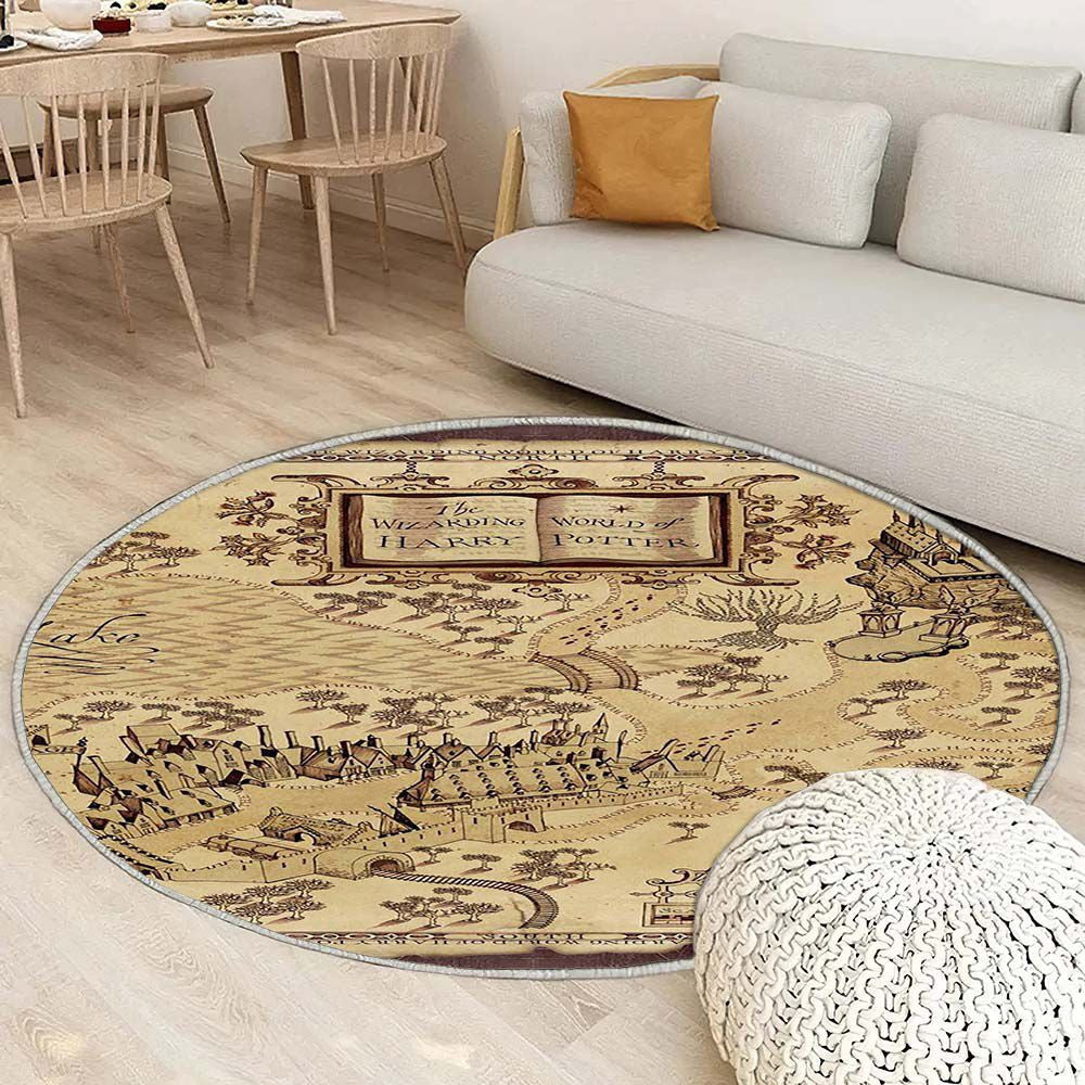 Tapis Carte 1 Poudlard - Rond Rare, Doux, Livraison Gratuite